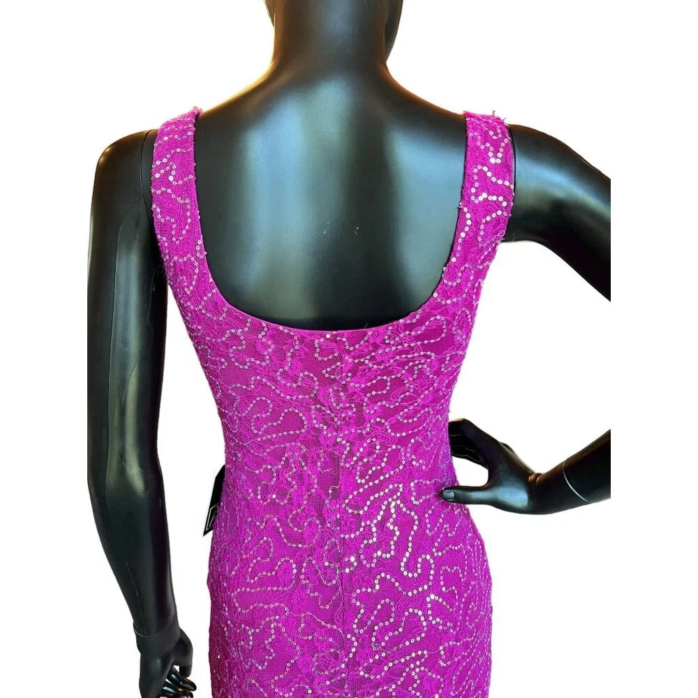Fuchsia Sequin Short Dress